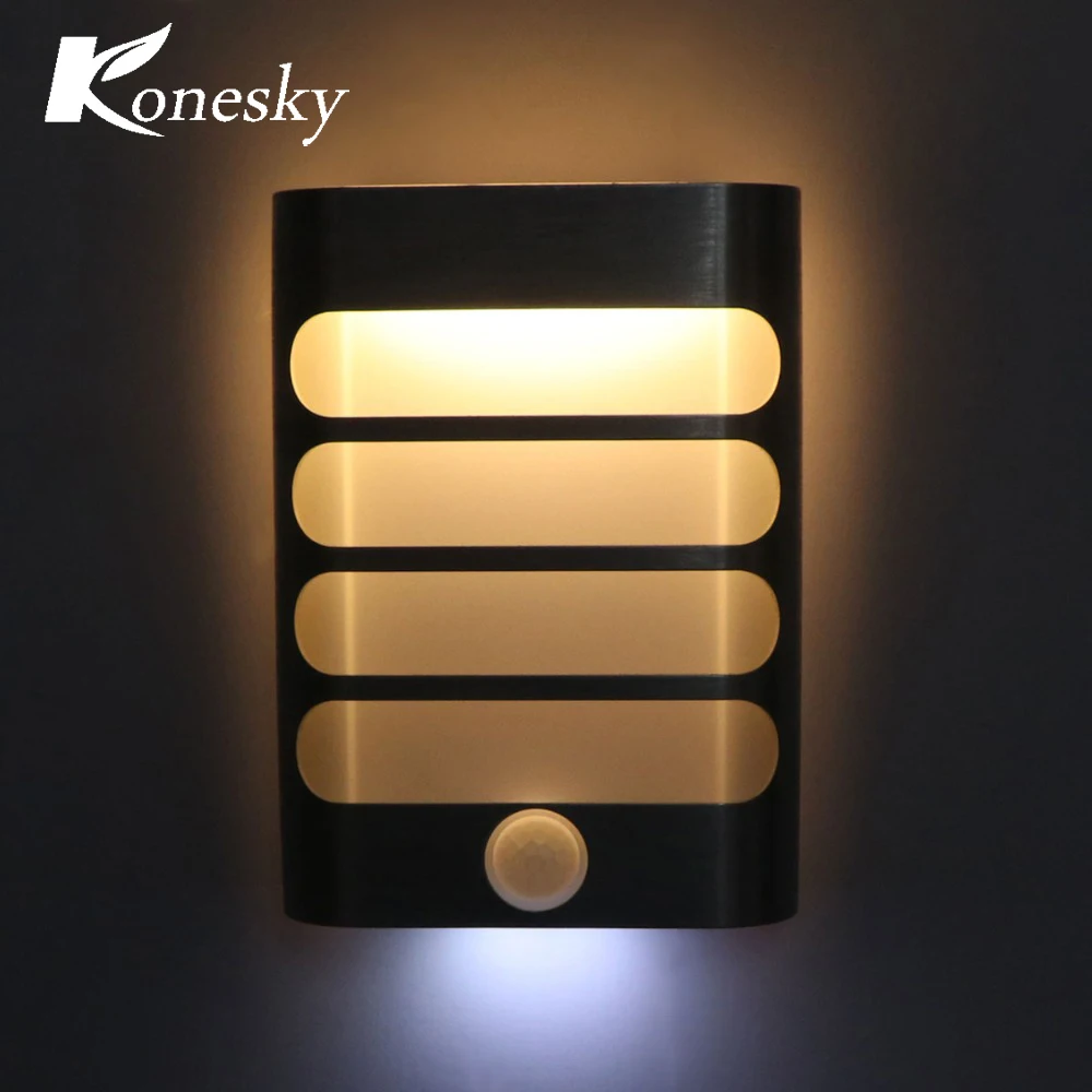 

Rechargeable Night Light with Motion Sensor LED Wireless Wall Lamp Night Auto On/Off for Kid Hallway Pathway Staircase 18650