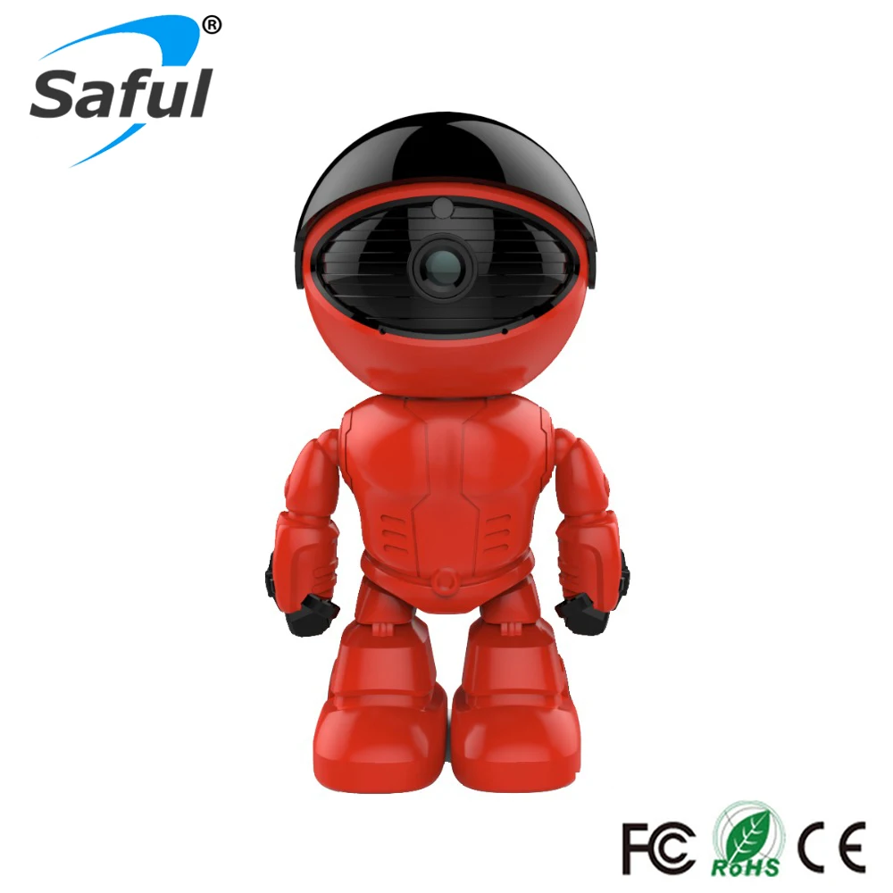 

Saful IP Camera HD Robot Wifi Wireless 1.3MP P2P Plug Play Pan Rotation and Two Way Audio