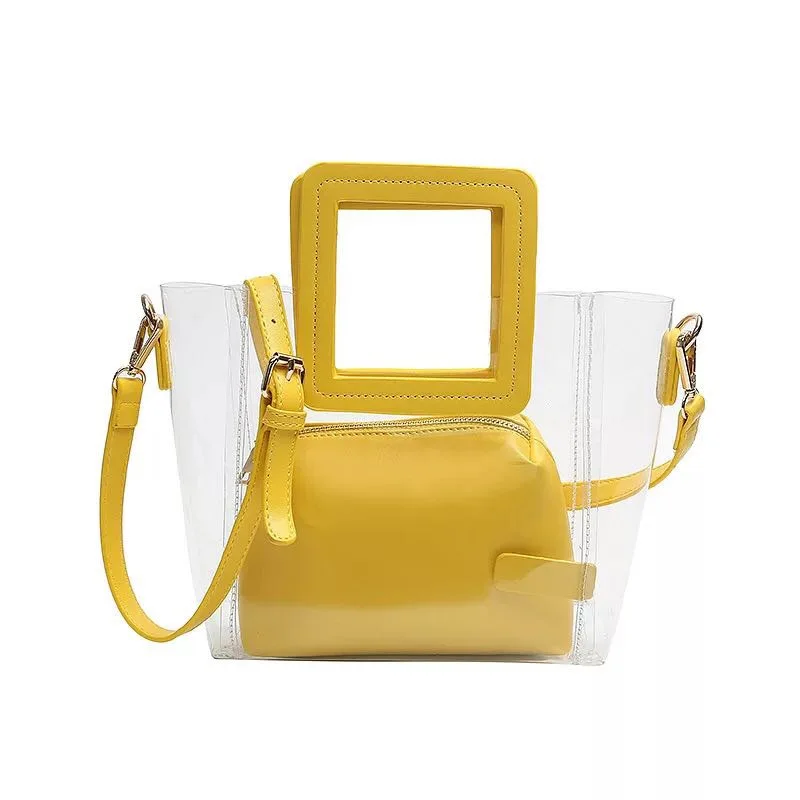 Прозрачная ПВХ-пленка сумки на плечо женские карамельные цвета женские гелевые сумки кошелек однотонные Сумки sac основной femme сумочка