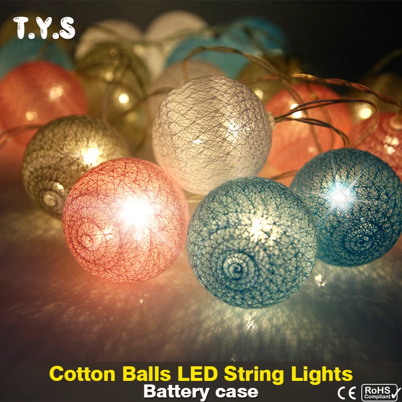 LEDs Cotton Ball String Lights 1.5m/3m Christmas Decoration Lighting