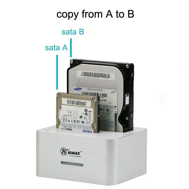 1 ТБ чтения скорости Dual Bay HDD SATA док-станция USB 3.0 внешний жесткий диск случае высокого качества HDD 2.5 Алюминий HDD Dock коробка