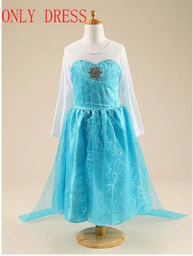 Платье для девочек; платье королевы Эльзы; костюм Снежной королевы Анны; праздничные платья для девочек; детская одежда - Цвет: Only Dress G