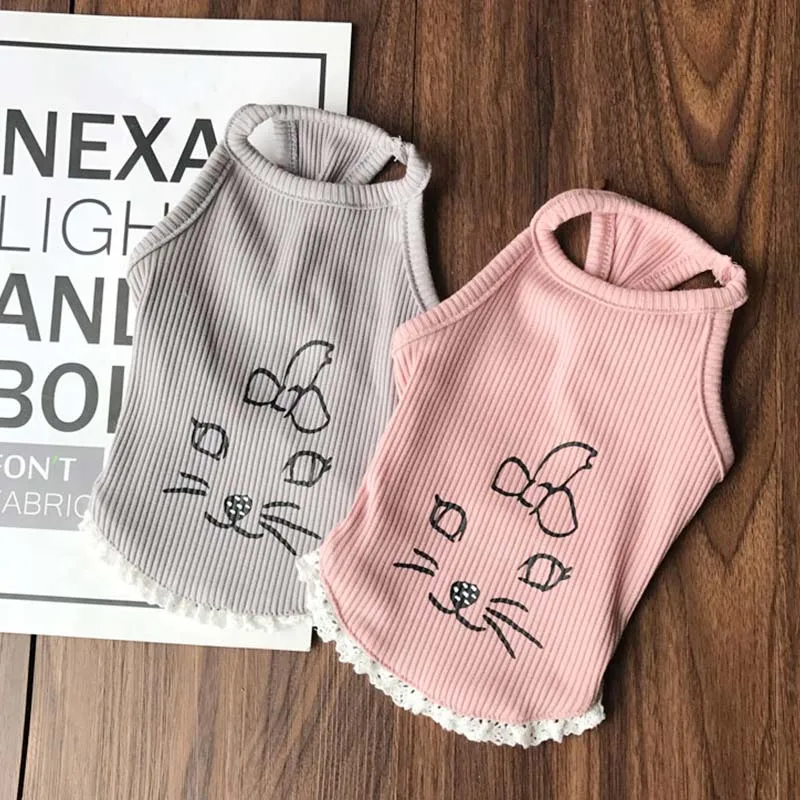 

100% Cotton Dog Vest Sling Pet Dog Clothes Cute Pet Cat Vests Clothing For Dogs Chihuahua Yorkshire Pets Products Pet Clothes