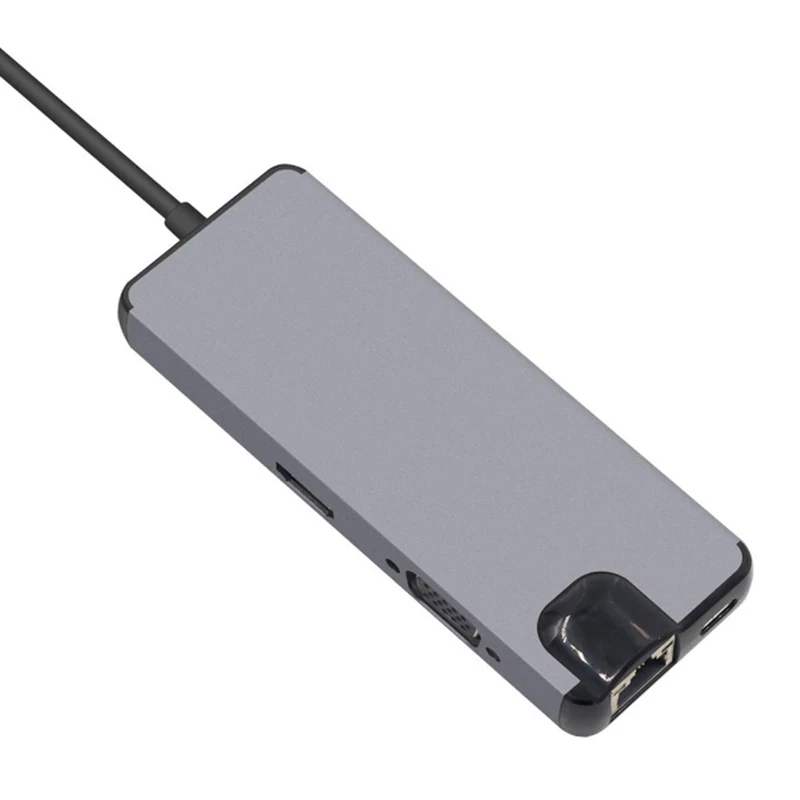 8 в 1 USB C концентратор HDMI 4 K RJ45 Gigabit Ethernet VGA порт Тип питания SD TF кард ридер для Macbook