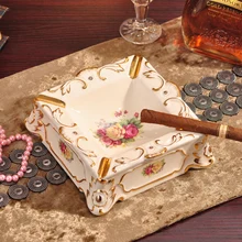 Пепельница из европейской керамики большая роскошная модная индивидуальная Подарочная настольная пепельница для гостиной