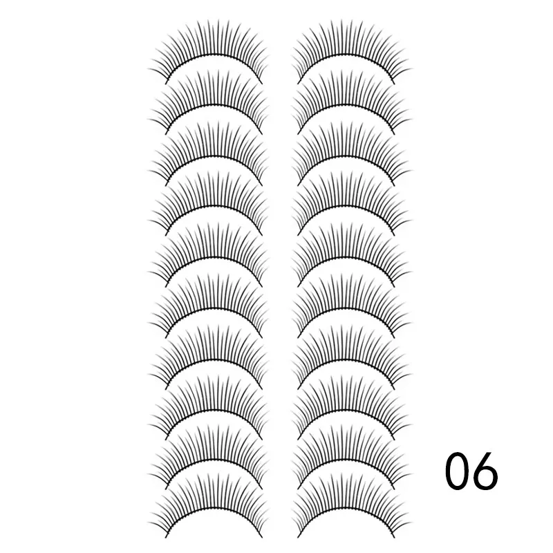 10 pairs of pure handmade false eyelash cotton stalk natural beauty simulation grafting thick eye tail elongated eyelashes #06 (7)