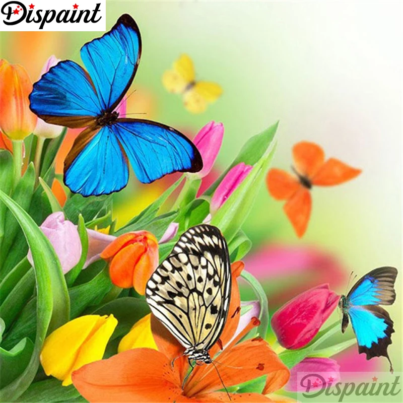 

Dispaint Full Square/Round Drill 5D DIY Diamond Painting "Animal butterfly" Embroidery Cross Stitch 3D Home Decor Gift A11282