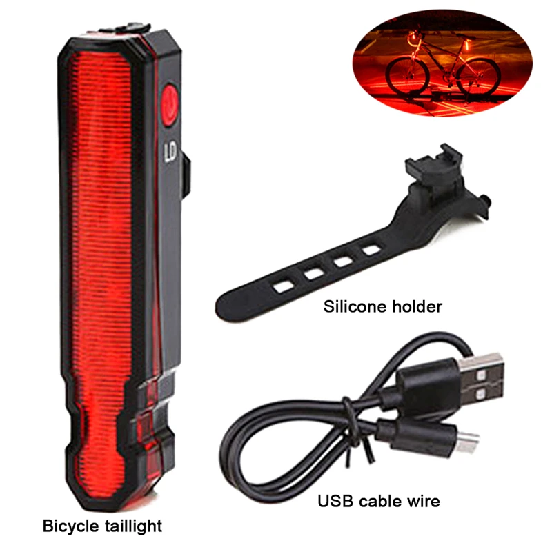 

2 Pcs Waterproof Laser Bike Light With USB Rechargeable 150LM LED/LD Switch Bicycle Front Rear Safety Warning Tail Lamp 19-0016