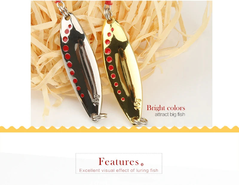 DONQL Metal Spoon Fishing Lure Hard Baits 10 15 20g Spinner Sequins Noise Paillette with Feather Treble Hook Fishing Tackle     (5)