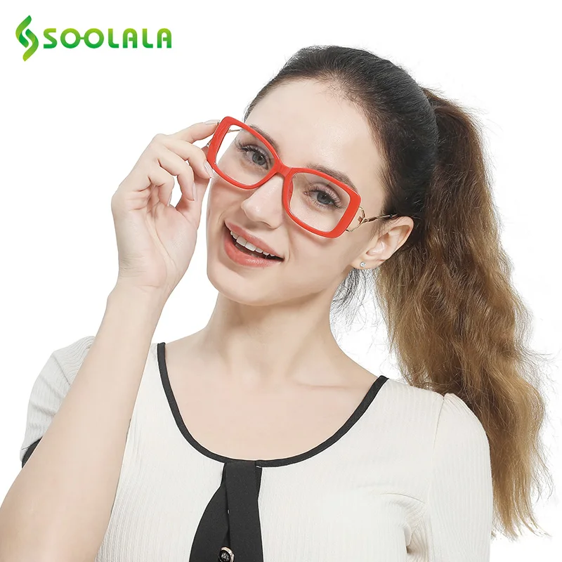 Najtaniej SOOLALA kwadratowe okulary do czytania kobiet mężczyzna duża ramka moda okulary ramki powiększające okulary do czytania w trybie prezbiopii + 0.5 do 4.0