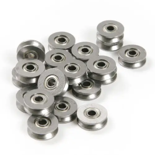 

10pcs 3x12x4mm High Carbon Steel V Groove Sealed Ball Bearings Wire Guide Pulley