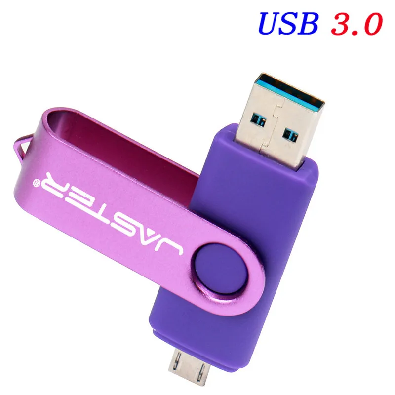 JASTER USB 3,0 логотип клиента OTG ручка-накопитель 4 ГБ 8 ГБ 16 ГБ 32 ГБ 64 ГБ 128 ГБ Флешка металлический usb флеш-накопитель карта памяти - Цвет: Purple