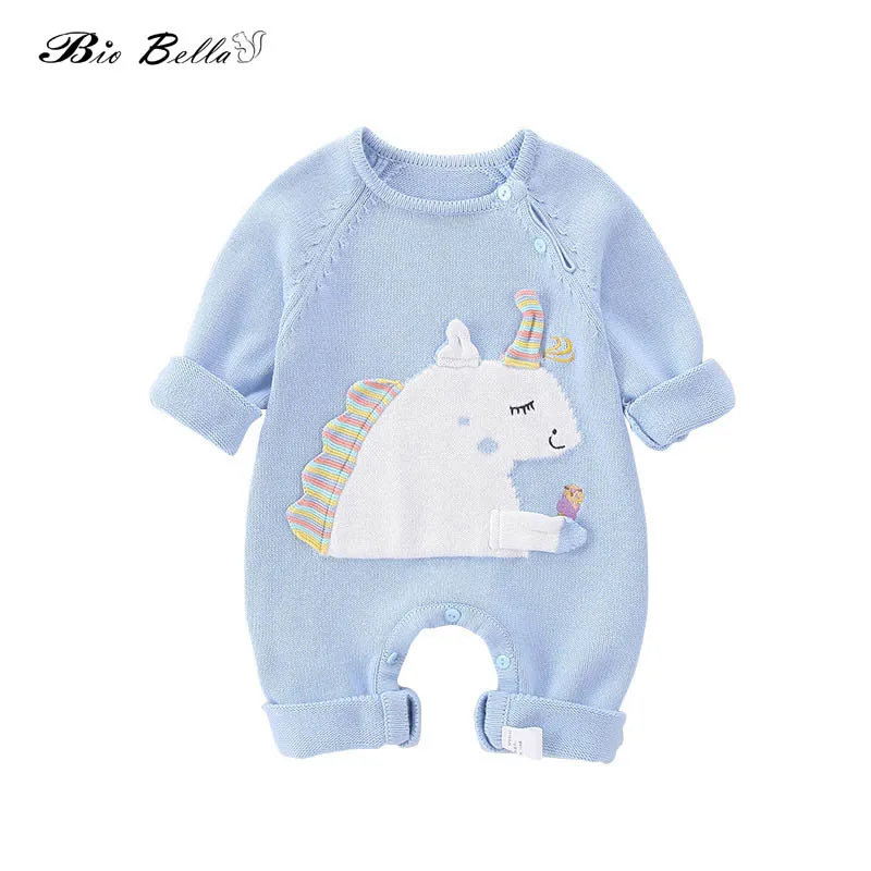 

Baby Infantil Spring Autumn Knitted Rompers Cute Animals Warm Birthday Baptism First Birthday Jumpsuit Boy Girl Casual Outfits