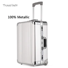 Ремень для путешествий Алюминий-магниевого сплава 20 дюймов Размер высококачественный багаж на колёсиках Спиннер брендовый Дорожный чемодан