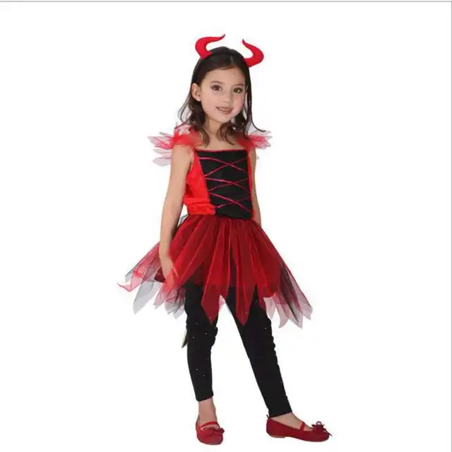 halloween costume childrens costumes pretty red devil dress princess dress cosplay