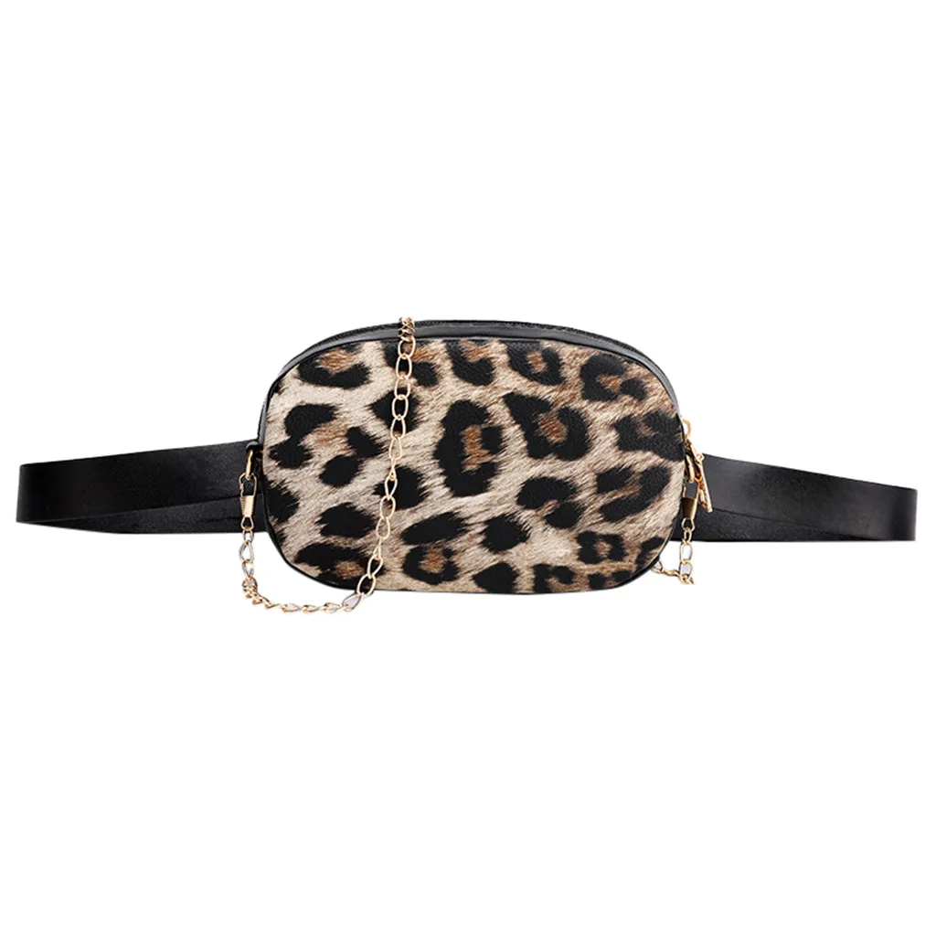 Women'S belt Bag Outdoor Travel Fanny Pack Leopard Zipper Messenger Bags Sports Chest Bag Solid Small Waist Bag Bolsa Cintura