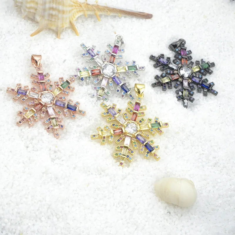 

5Pieces, Fashion Jewelry , The Rainbow Series. The Snowflakes Shape Pendant , 4Colors, Can Wholesale