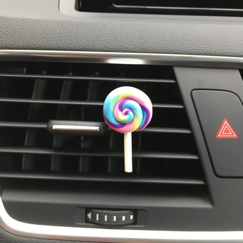 

Auto Perfume Cute Lollipop Rainbow Air Vent Ornament Car Air Freshener Car Accessory Car Styling Solid Fragrance for Lady Gift
