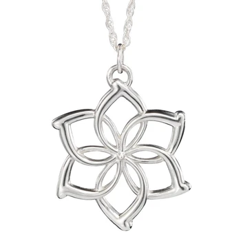 

The Elves Galadriel Queen Necklace Simple Flower Silver Color Pendant Dainty Delicate Small New Fashion Movie Jewelry Wholesale