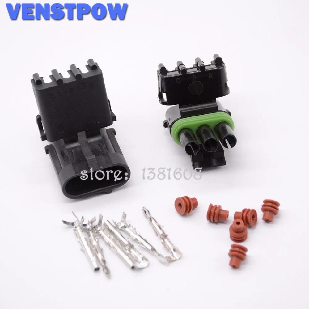 Weatherpack 3 Pin Sealed Wiring Connector Kit NEW!