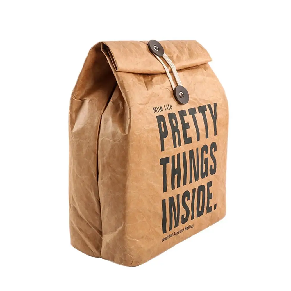 Reusable Lunch Thermos Insulated Bag Brown Paper Bag – Laxium