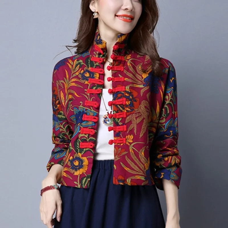Традиционная китайская одежда для женщин cheongsam Топ воротник-стойка Женские топы и блузки Восточная китайская одежда TA795