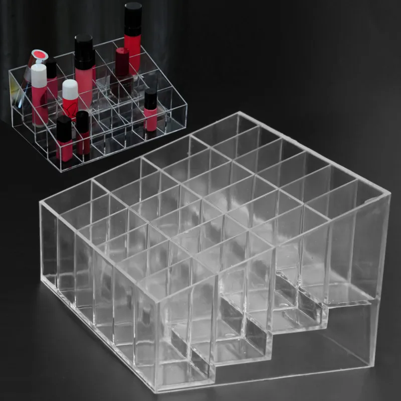 

24 Grid Acrylic Makeup Organizer Storage Box Cosmetic Box Lipstick Jewelry Box Case Holder Display Stand Make up Organizer