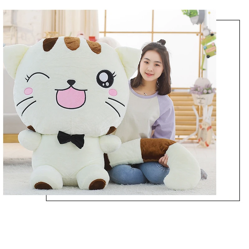 cute big face cat plush toy Korea doll large kawaii fat cats dolls sleeping pillow for girl birthday gift 39inch 100cm DY50305 (10)