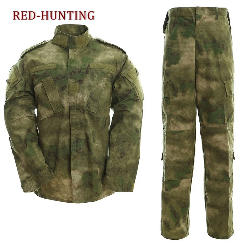 

Men Women military tactical uniform jacket + pants A TACS FG shirt pants uniform set outdoor hunting ghillie suits