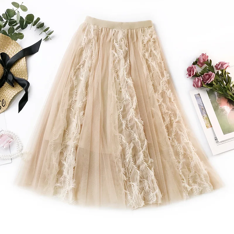 Pleated Skirt Womens Long Maxi Tulle Skirts 2019 Elastic High Waist Tutu Skirt Female Sweet Lace splice Pleated Tutu Skirt Pleated Skirt Womens Long Maxi Tulle Skirts 2019 Elastic High Waist Tutu Skirt Female Sweet Lace splice Pleated Tutu Skirt