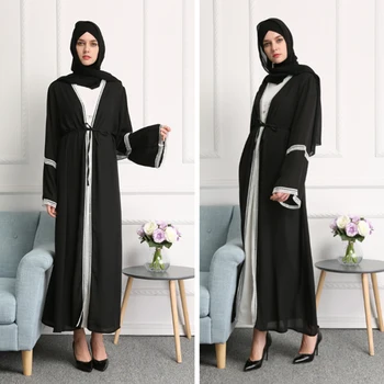 

Plus Size Abaya Muslim Dubai Bangladesh Kimono Long Lace Maxi Cardigan Hijab Dress Abayas For Women Turkish Islamic Clothing