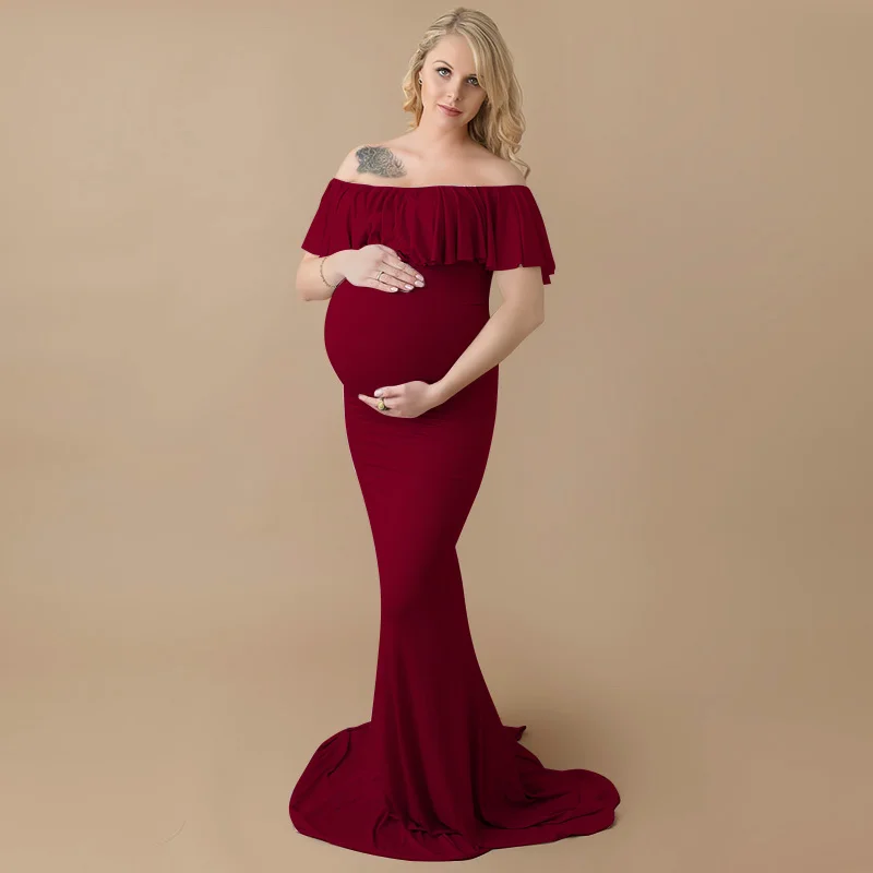 Реквизит для фотосессии для беременных сексуальное платье макси элегантное необычное платье для фотосессии для беременных женское длинное платье с воротником «рыбий хвост»