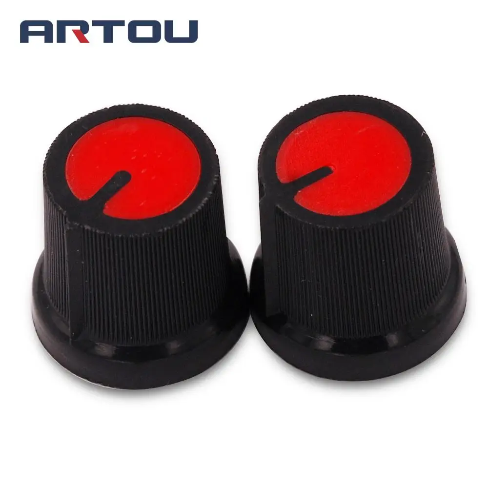 

10PCS WH148 knob Plastic Potentiometers Knob for Single Double Potentiometers Switch Cap 14.5X15mm Handle 6MM AG3 Red