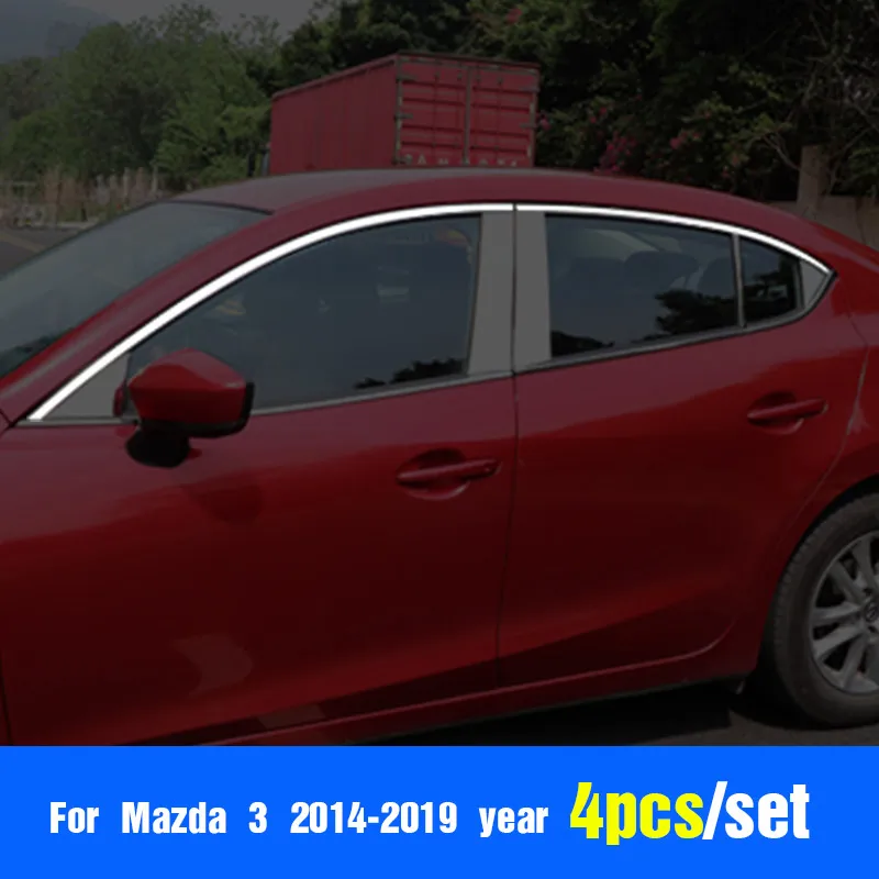 Vtear для Mazda 3 Axela хэтчбек седан автомобиля полное окно отделка полосы покрытие из нержавеющей стали внешние аксессуары