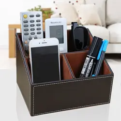 Кожа PU desktop organizer ящик для хранения случае держатель пера всякой всячины ящик для офиса A097