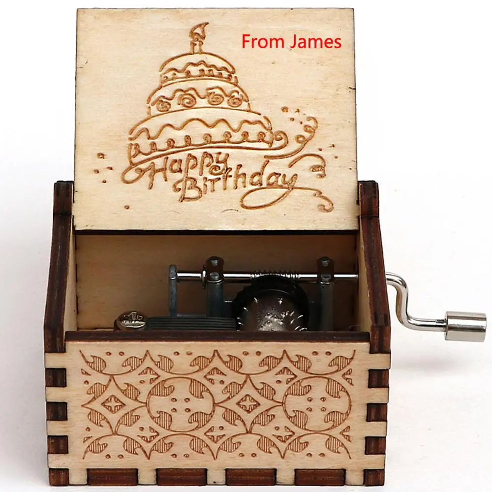 Private custom carved wooden Empty music box movie theme custom music box Christmas birthday gift Wood gift Wedding Gifts music box