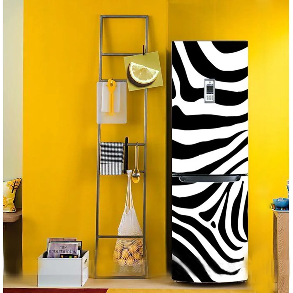 DIY Black & White Zebra Stripe Waterproof SelfAdhesive Refrigerator
