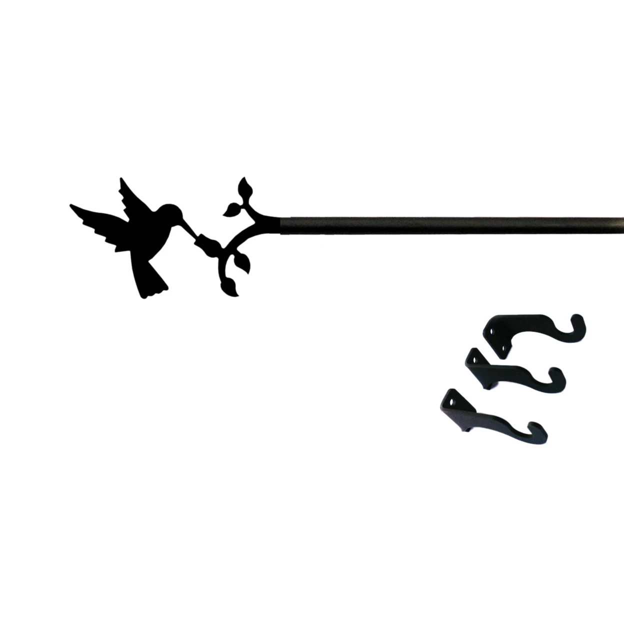 Village Wrought Iron Dragonfly Curtain Rod - Large Hardware Included