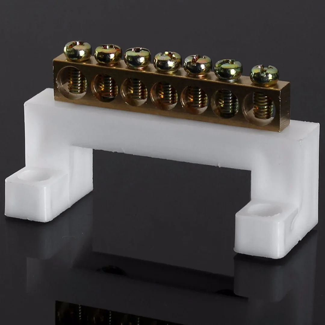 1pc Electric Cable Wire Connector Block High Quality Plastic Screw Barrier Terminal Strip Block Bar 7 Positions Mayitr