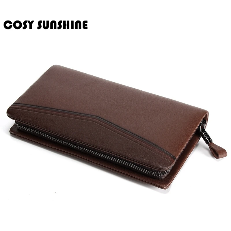 

Factory direct new first layer leather men's clutch bag Korean style zipper bag large capacity soft leather handbag