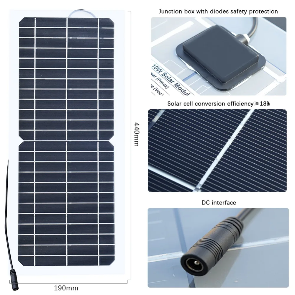 XINPUGUANG 12V 15W Гибкая солнечная панель зарядное устройство 5V 1A USB выход устройства