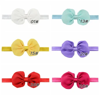 

12Pcs/Lot Cute Newborn Pearl Rose Flower Hair Band Chiffon Newborn Headband Ribbon Elasticity Hair Accessories Headwear