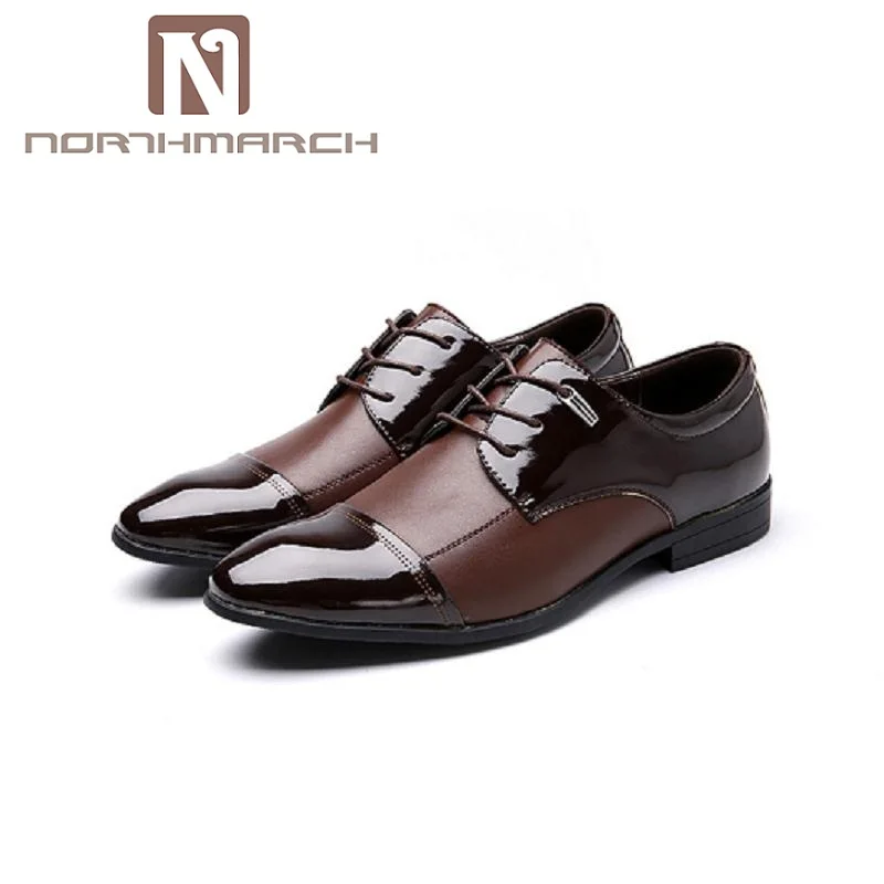 

NORTHMARCH Men Dress Shoes Luxury Brand Shoes Men Leather Pointed Toe Men Wedding Shoes Large Size Men Formal Shoes Leather
