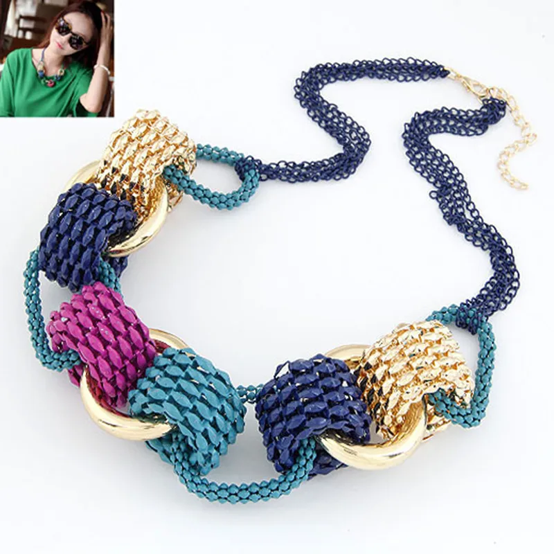 

Kymyad Colorful Circular Necklaces Pendants Multi Layer Maxi Necklace For Women 2017 Statement Collares Mujer Maxi Colar