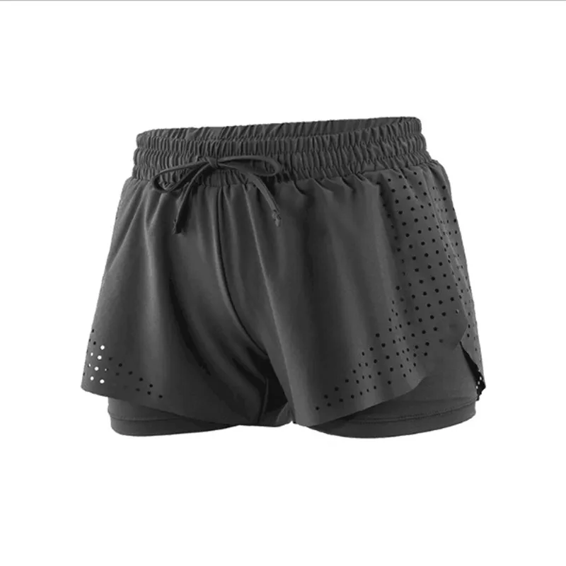 

High Quality Double-deck Women Sports Shorts Summer Style Breathable Cotton Soft Mesh Short Pants Quick Dry Elastic Short Pants
