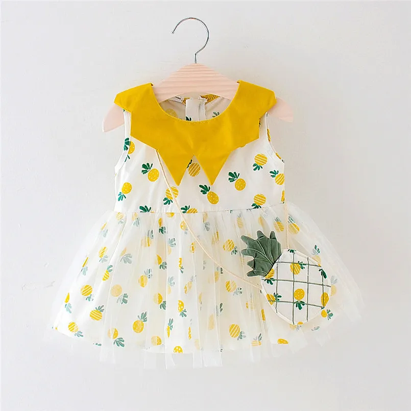 Girls dress Toddler Kid Baby Girl Plaid Fruit Printed Party Princess Dress Clothing robe fille #4J10 (17)
