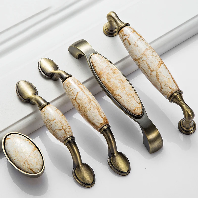 

Ceramic Drawer Handles Dresser Pulls High Quality Cupboard Knobs Handle Gold Cabinet Kitchen Handle Ffurniture Hardware