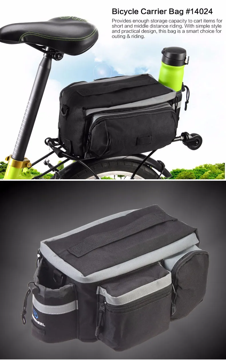 Top New Multifunctional ROSWHEEL Mountain Bike Saddle Basket Bicycle Rear Rack Bag Becicle Bicycle Pack Trunk Pannier Bycicle Bag 0