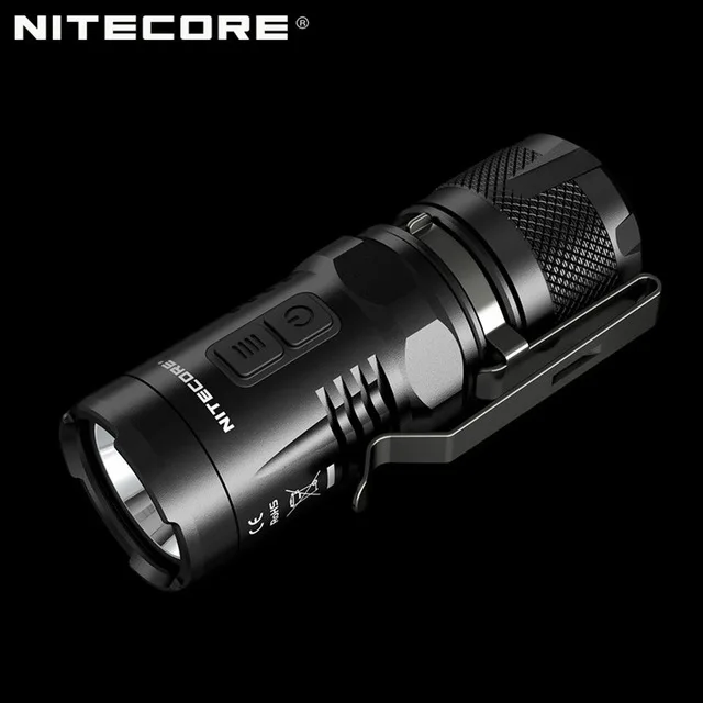 

1 pc NITECORE EC11 900 lumens EDC torch Mini CREE LED Pocket Clip with red light
