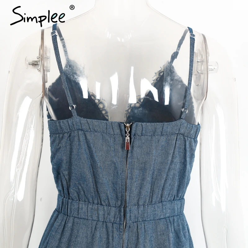 Simplee Embroidery v neck summer jumpsuit romper Strap elegant jumpsuit women floral playsuit 2017 sexy zipper short overalls 23